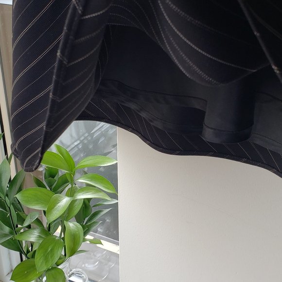 Tristan & Iseut A-line Pinstripe Lined Skirt Black, 2 - Picture 10 of 10